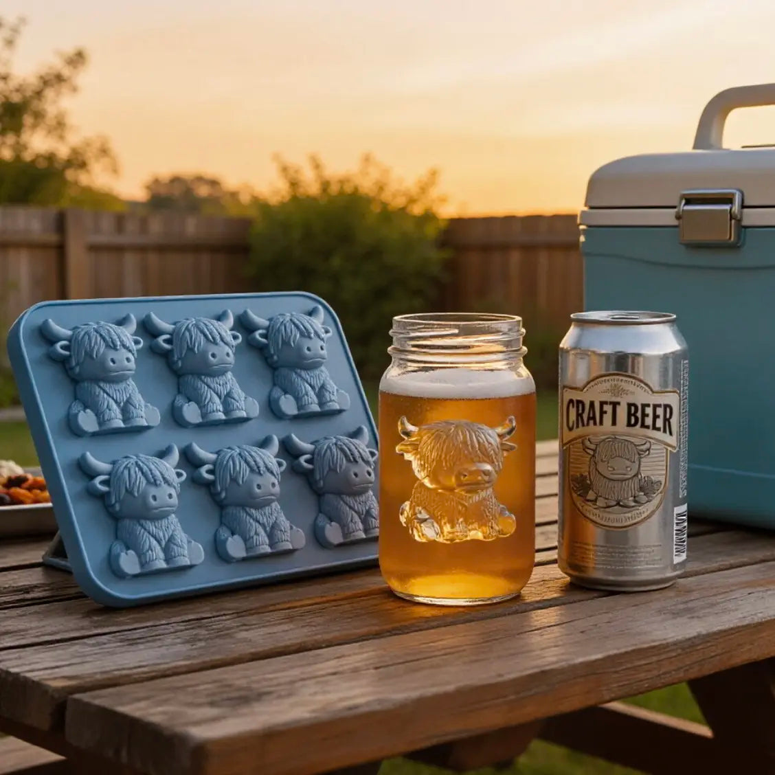 3D Mini Highland Cow Silicone Ice Cube Mold - Ideal for Whiskey Cocktails, Parties, and Gift Giving