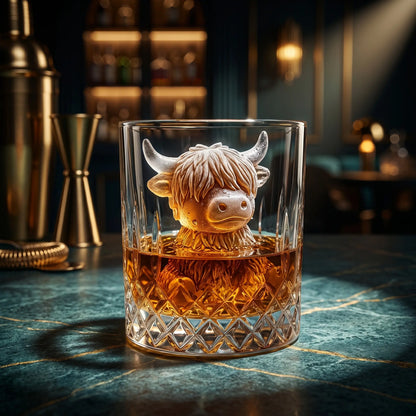 3D Mini Highland Cow Silicone Ice Cube Mold - Ideal for Whiskey Cocktails, Parties, and Gift Giving